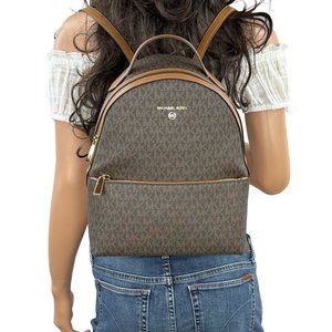 Michael Kors Valerie Medium Backpack PVC Leather MK Signature Brown